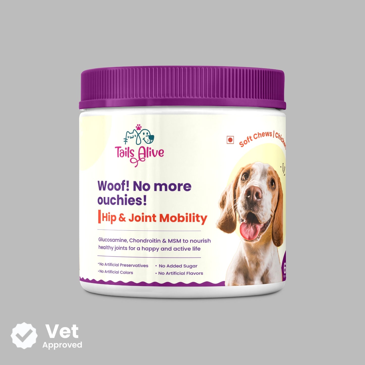 Hip & Joint Soft Chew Supplement for Dogs | Chicken Flavor | For Mobility & Flexibility