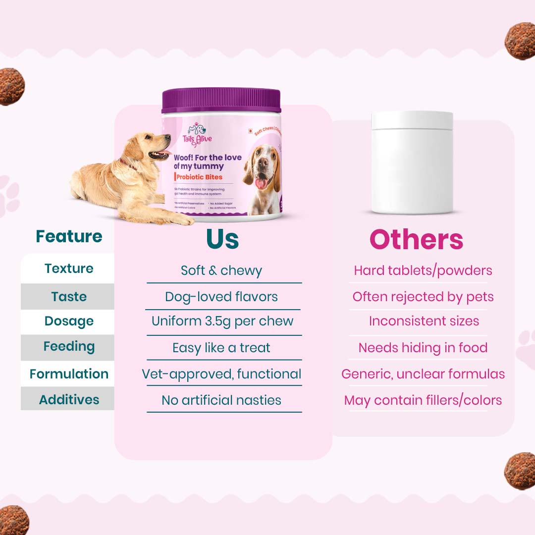 Probiotic Soft Chew Supplement for Dogs | Chicken Flavor | For Gut Health & Digestion