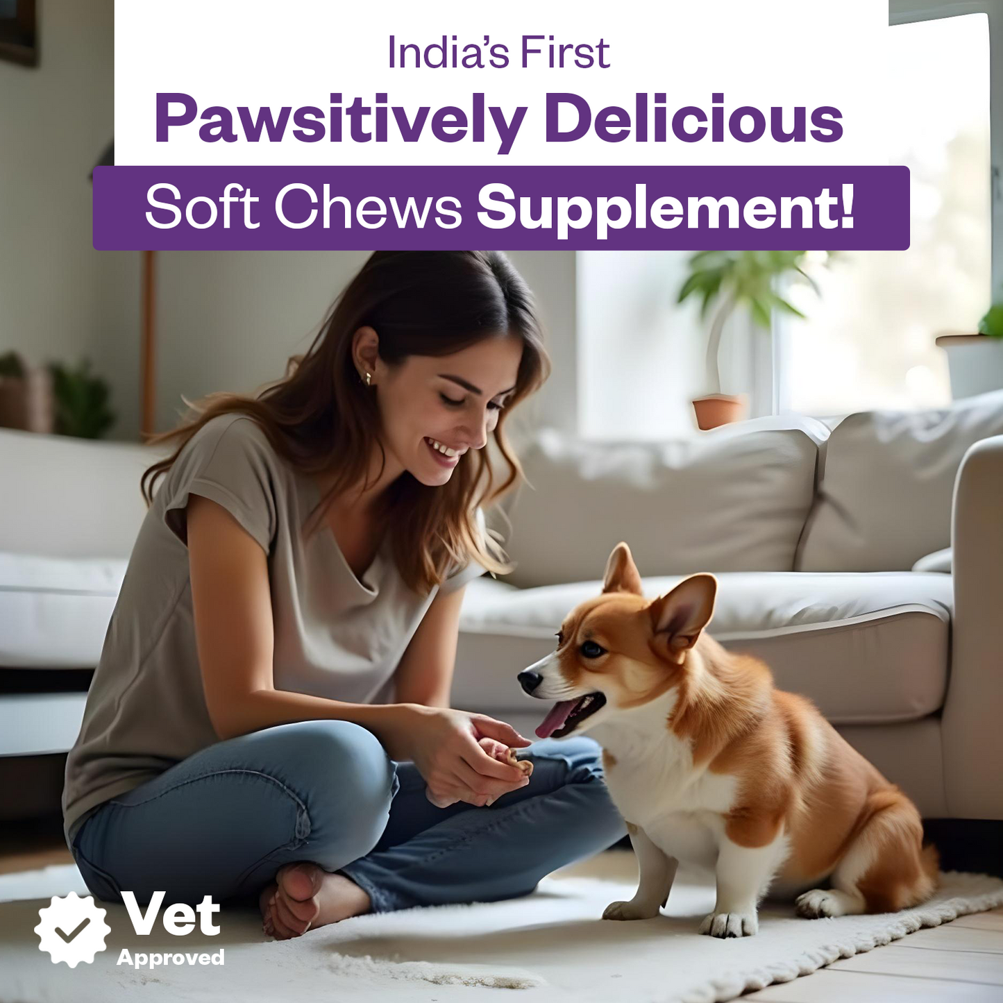 TailsAlive Skin & Coat Soft Chew Supplement for Dogs | Chicken Flavour | For Shiny and Healthy Coat