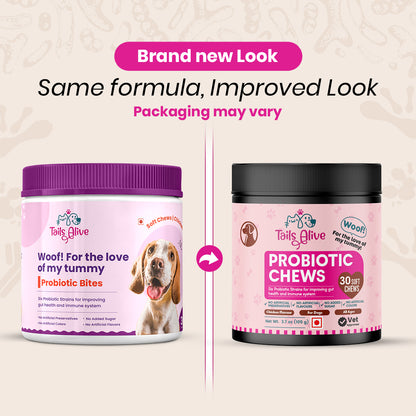 Probiotic Soft Chews Supplement for Dogs | Chicken Flavor | For Gut Health & Digestion
