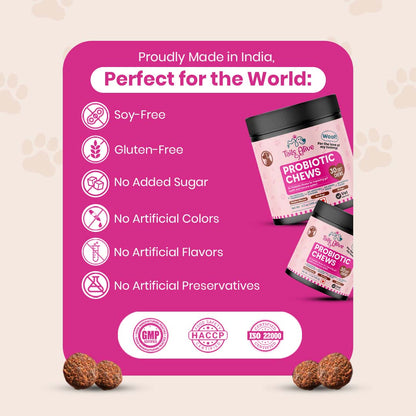 Probiotic Soft Chews Supplement for Dogs | Chicken Flavor | For Gut Health & Digestion