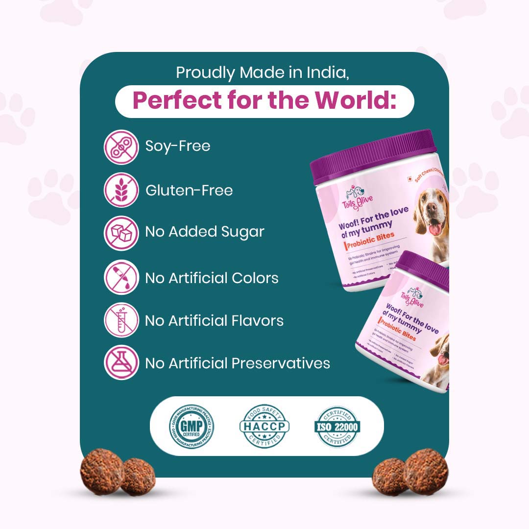 Probiotic Soft Chew Supplement for Dogs | Chicken Flavor | For Gut Health & Digestion