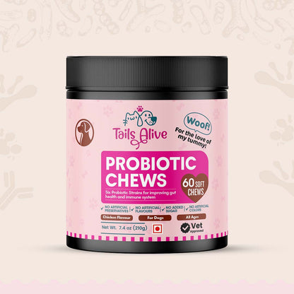 Probiotic Soft Chews Supplement for Dogs | Chicken Flavor | For Gut Health & Digestion
