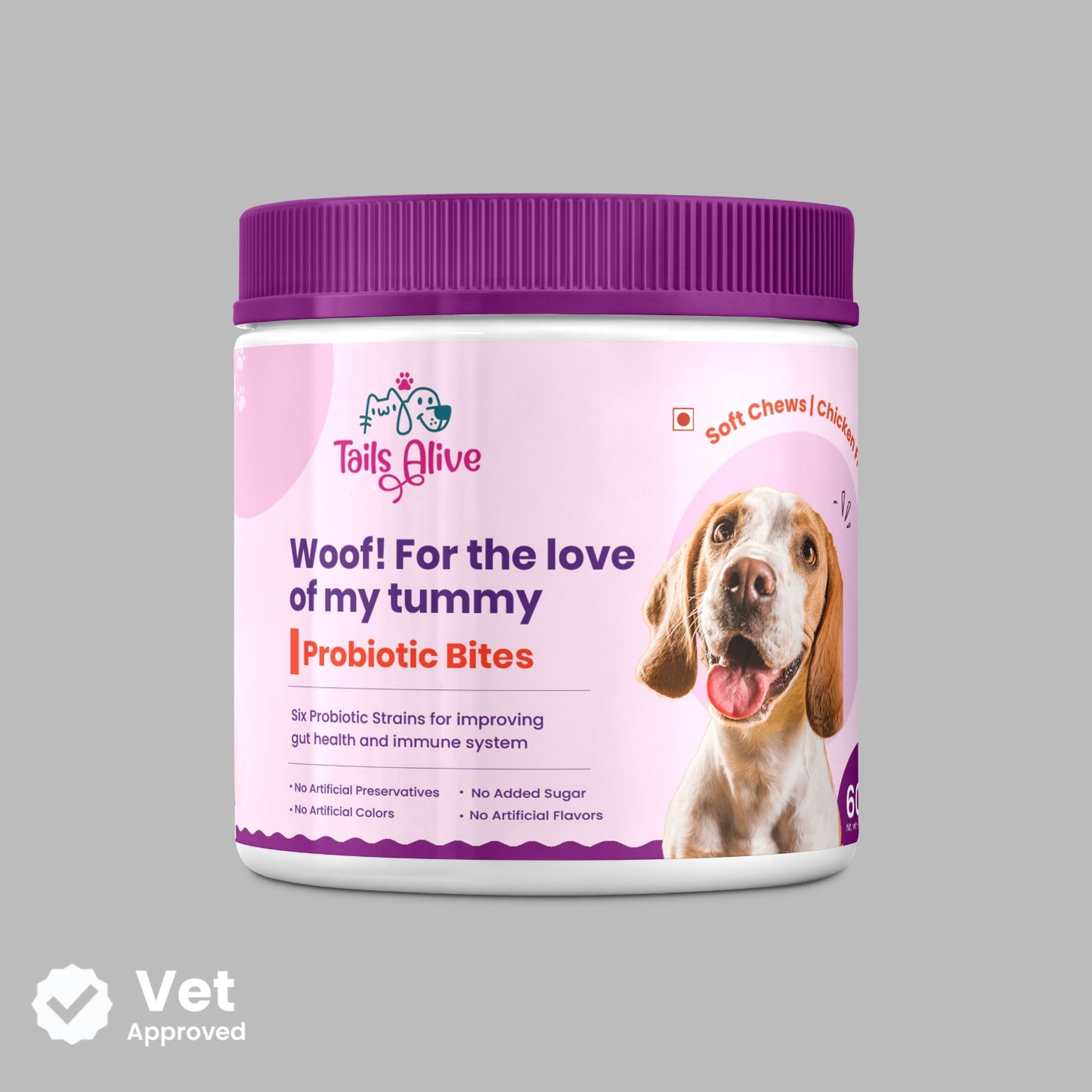 Probiotic Soft Chew Supplement for Dogs | Chicken Flavor | For Gut Health & Digestion