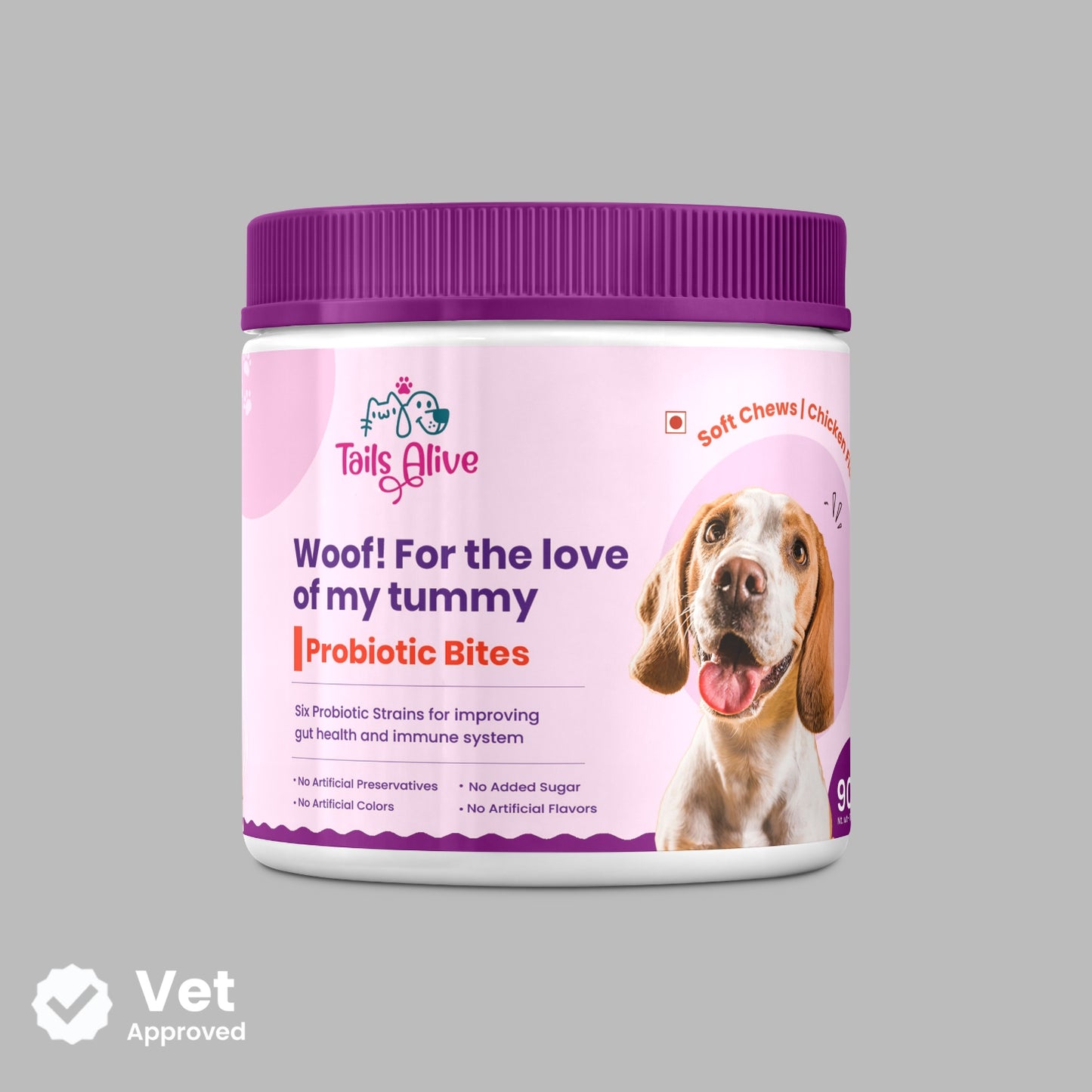 Probiotic Soft Chew Supplement for Dogs | Chicken Flavor | For Gut Health & Digestion