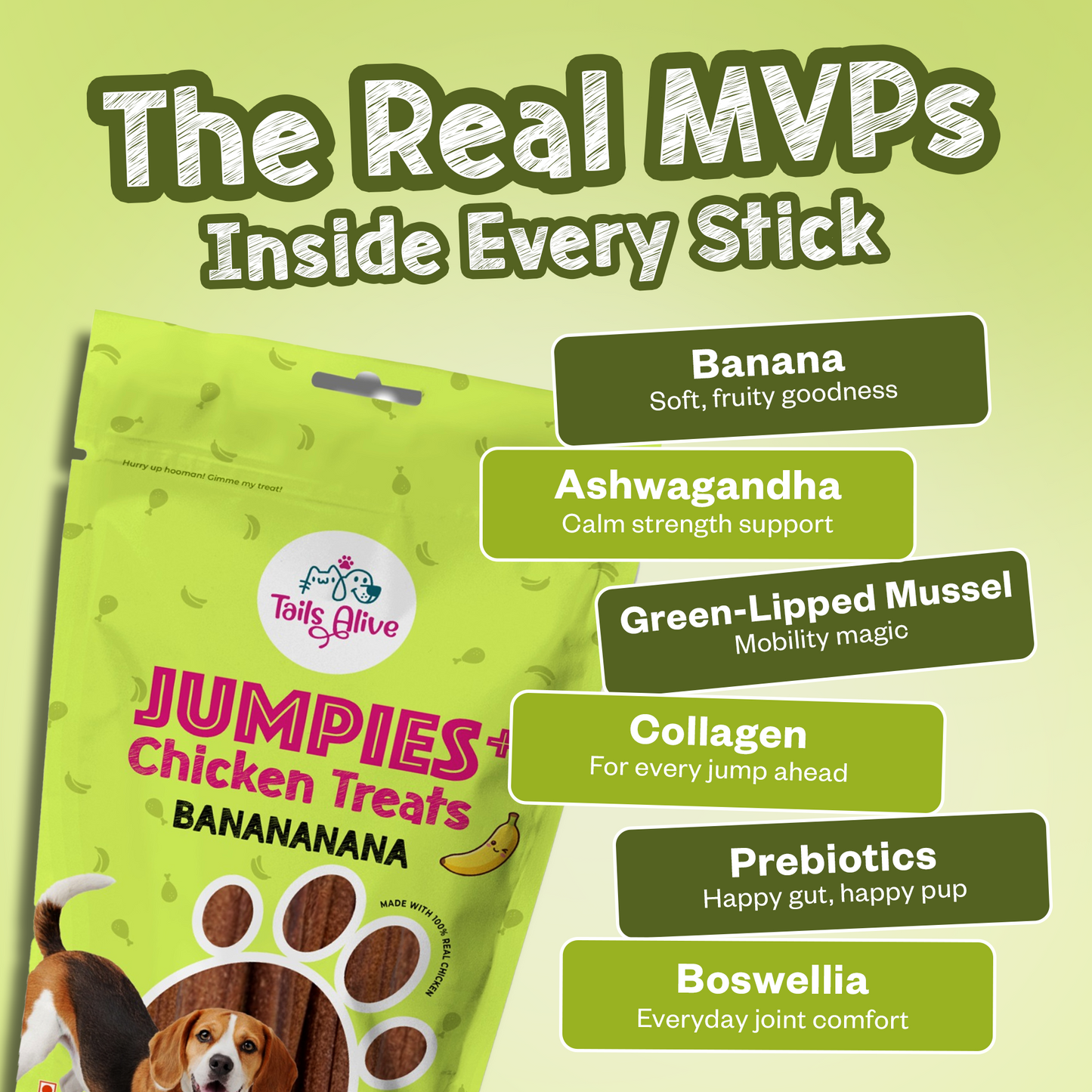 Jumpies+ Functional Treats – Hip & Joint Support Treats for Dogs