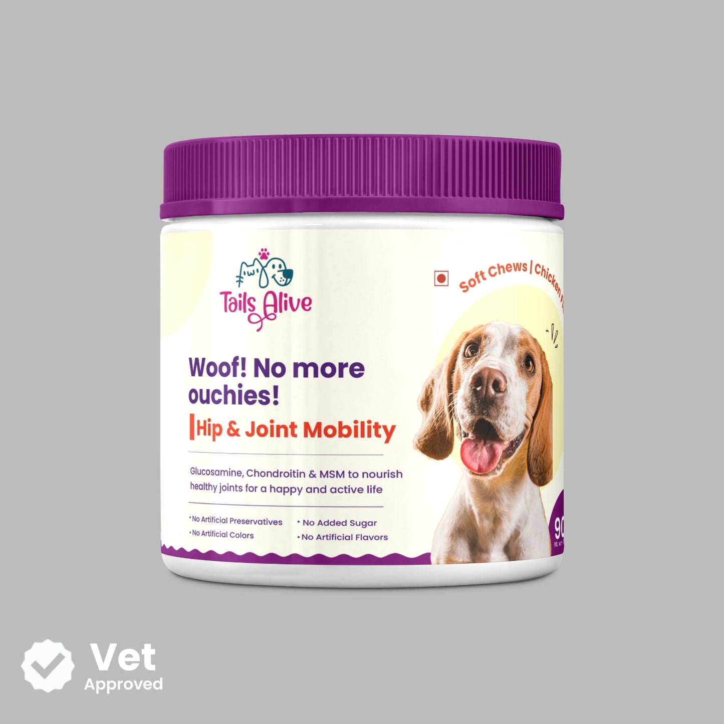 Hip & Joint Soft Chew Supplement for Dogs |   Chicken Flavor | For Mobility & Flexibility