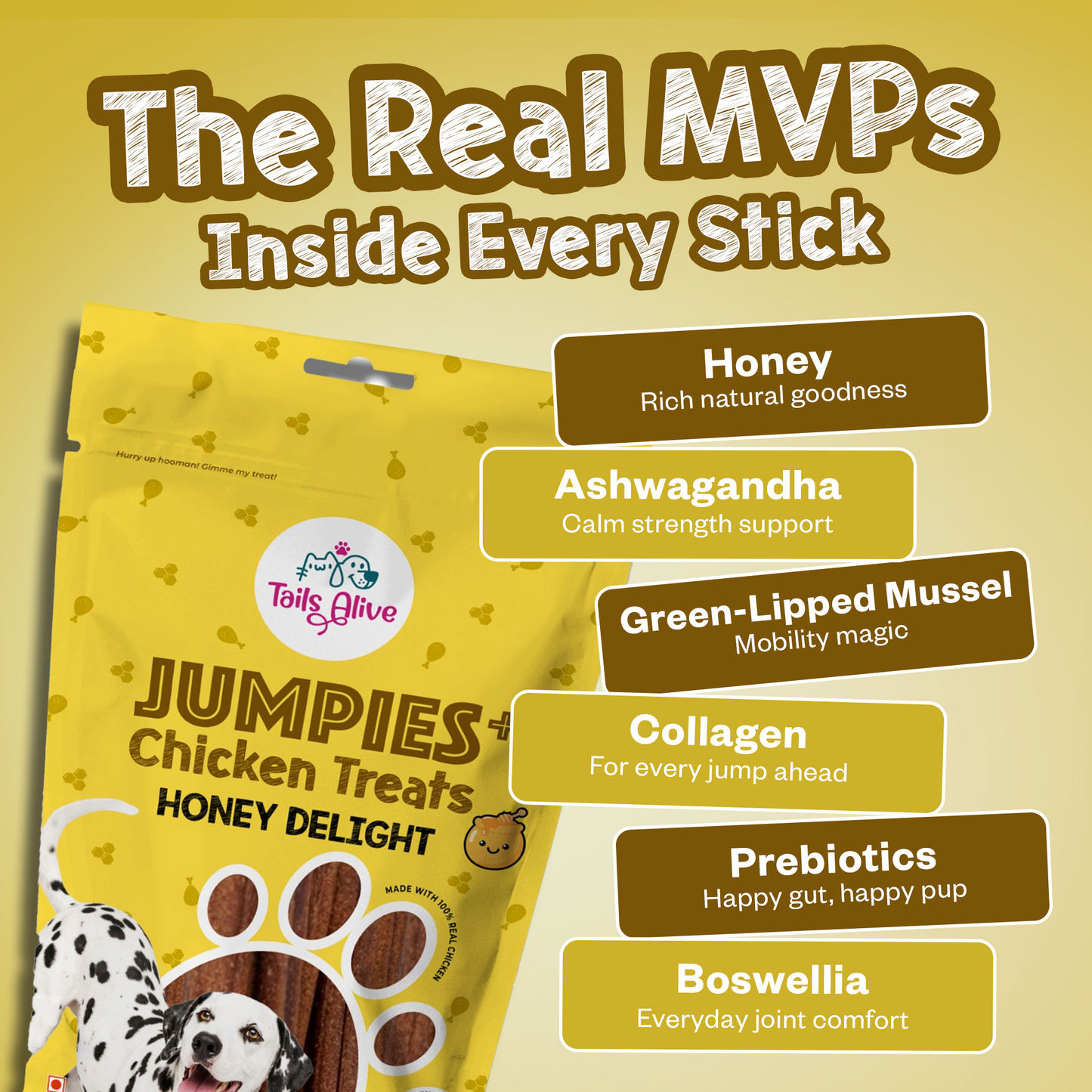 Jumpies+ Functional Treats – Hip & Joint Support Treats for Dogs